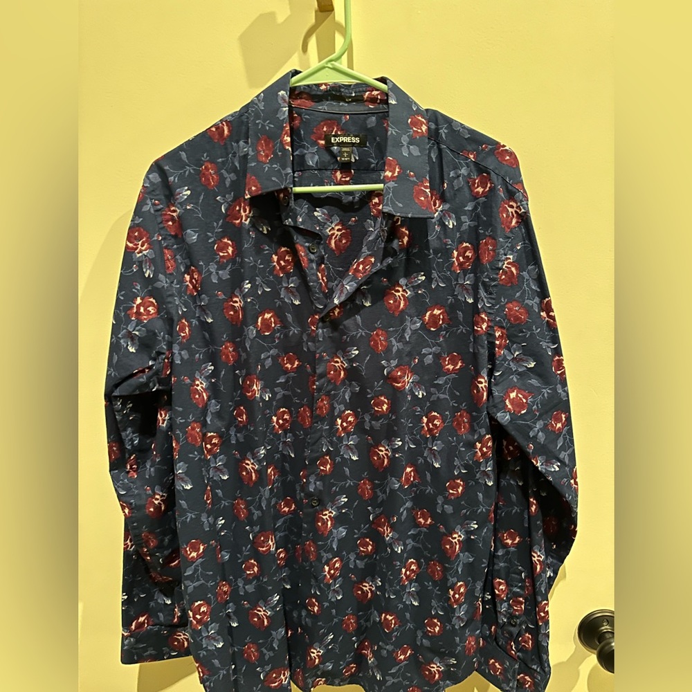 Express Floral button down shirt